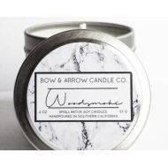 BowAndArrowCandleCo 2 oz Natural Soy Candle Woodsmoke Scented | 2 oz Tin Candle | Campfire Candle | Smoke Scented Candle | Soy Candle | Masculine Candle