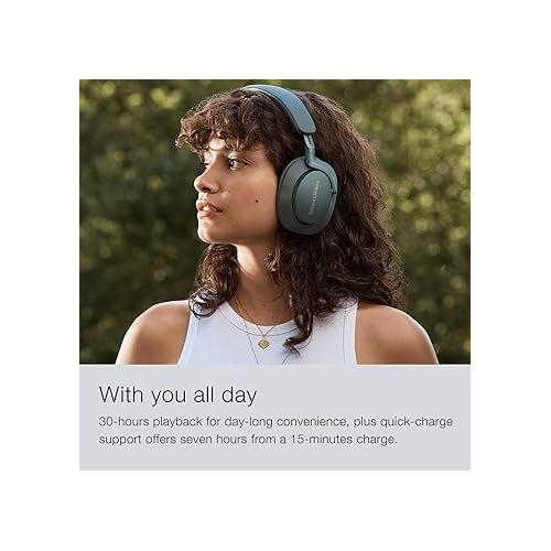  Bowers & Wilkins Px7 S2e Over-Ear Headphones - Enhanced Noise Cancellation & Transparency Mode, Crystal-Clear Calls, Bluetooth, 30-Hour Playback, Ocean Blue