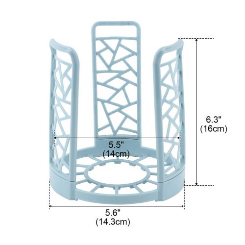  Bowl Rack Drying Organizer Drainer Storage Holder Plastic Restaurant Blue by Unique Bargains