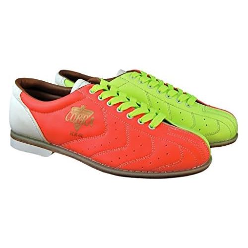  Bowlerstore Mens Glow TCR-GL Cobra Rental Bowling Shoes- Laces, 10 12 US M, Neon YellowOrangeWhite