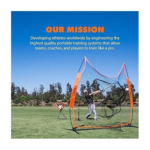  Bownet L-Screen Pro Baseball Softball Pitching Protection Screen 8'X7' Orange