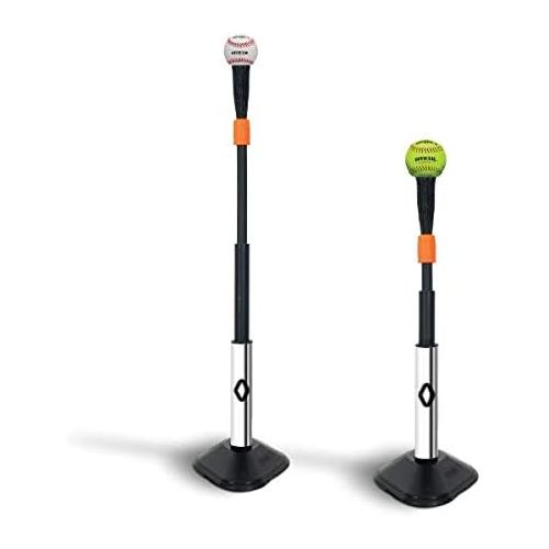  Bownet PROMAG Adjustable Pro Model Batting Tee for Softball and Baseball, Mesh Top - Heavy Duty, Durable Youth Softball and Baseball Hitting Tee for Men (22-42 Tall, Black)