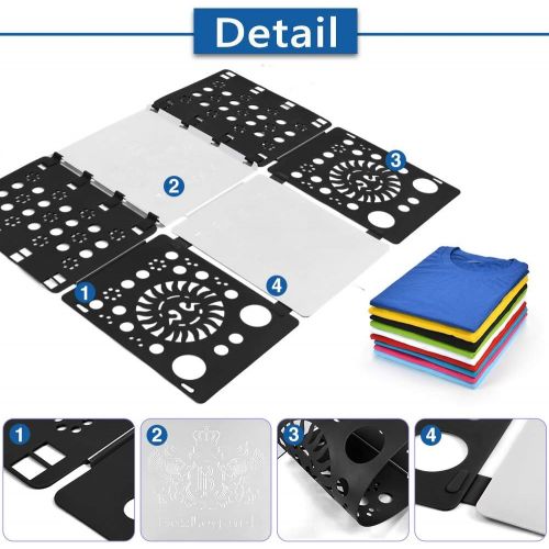  [아마존 핫딜] [아마존핫딜]BoxLegend V2-Plus Shirt Folding Board t Shirts Clothes Folder Durable Plastic Laundry folders Folding Boards flipfold (Black&White)