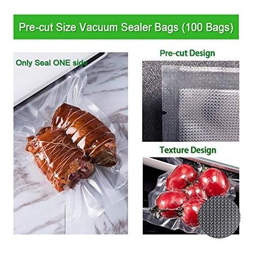  [아마존베스트]BoxLegend Professional Vacuum Bags 15 x 25 cm / 100 Bags 210 Microns for All Vacuum Seals & Food Vacuum Sealer BPA-Free Boilable Sous Vide Freezer Bags Reusable