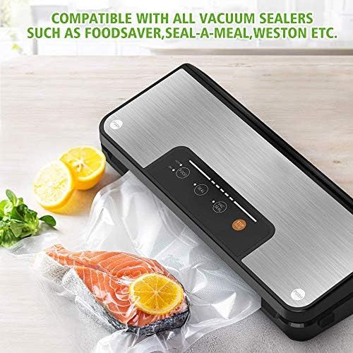  [아마존베스트]BoxLegend Professional Vacuum Bags 15 x 25 cm / 100 Bags 210 Microns for All Vacuum Seals & Food Vacuum Sealer BPA-Free Boilable Sous Vide Freezer Bags Reusable