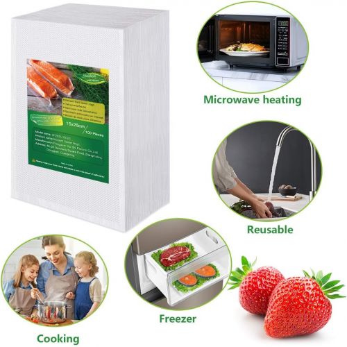  [아마존베스트]BoxLegend Professional Vacuum Bags 15 x 25 cm / 100 Bags 210 Microns for All Vacuum Seals & Food Vacuum Sealer BPA-Free Boilable Sous Vide Freezer Bags Reusable