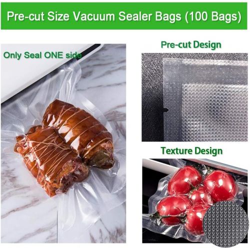  [아마존베스트]BoxLegend Professional Vacuum Bags 15 x 25 cm / 100 Bags 210 Microns for All Vacuum Seals & Food Vacuum Sealer BPA-Free Boilable Sous Vide Freezer Bags Reusable