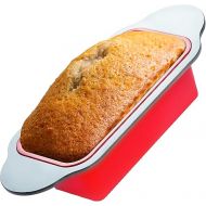 Boxiki Kitchen 9 x 5 Inch Non-Stick Silicone Bread Loaf Pan - Red, BPA Free, Dishwasher Safe