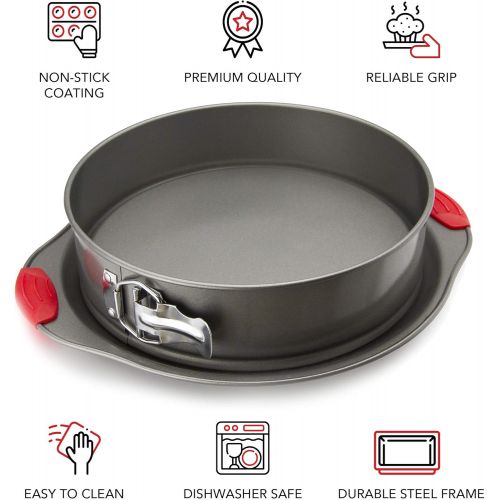  Non-Stick Springform Pan 10 inch. Professional Quality Pans Series/Spring Form/Cheesecake Baking Mold. Leakproof Cake Pan With Silicone Handles: Kitchen & Dining