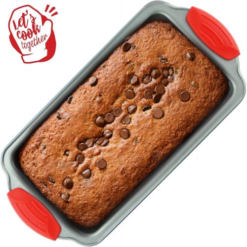  [아마존베스트]Boxiki Kitchen Loaf Pan- Premium Non-Stick Steel 8.5-Inch Loaf Pan | Professional No-Stick Bakeware for Baking Banana Bread, Meatloaf, Pound Cake | 8.5” x 4.5” x 2.75”, with Silico