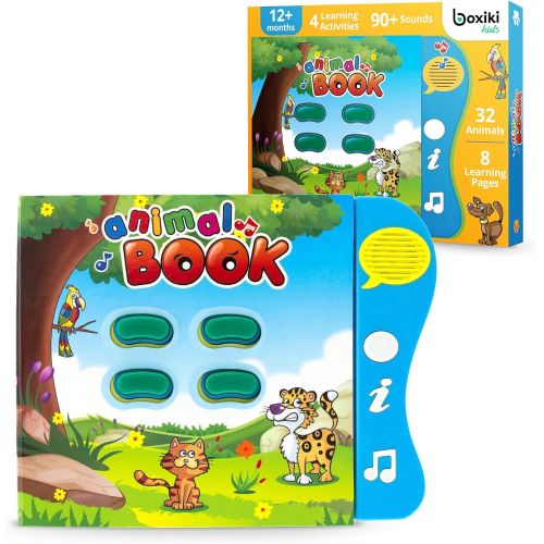  Boxiki kids Animal Sound Book for Toddler - Children Educational Toys for 1,2,3 Years Old with Animal Sounds and Games. Preschool Learning Toys & Interactive Books for Toddlers wit