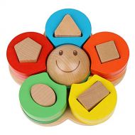 Wooden Stacking Montessori Toys by Boxiki Kids. Color Shape Sorting Board for Toddlers. Non-Toxic Baby Wooden Toy for Early Development & Fine Motor Skills. 18 Month Old Toys (Flow