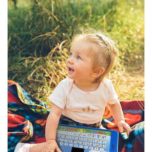  Boxiki kids Spanish-English Tablet / Bilingual Educational Toy with LCD Screen Display. Touch-and-Teach Pad for Children. Learning Spanish and English. ABC Games, Spelling, “Where is?” Kids Ga