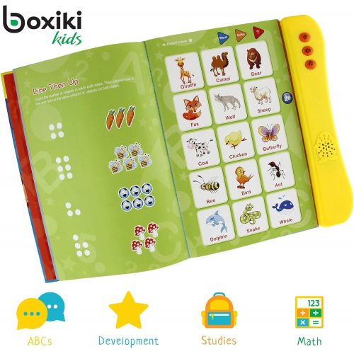  [아마존베스트]Boxiki kids ABC Sound Book for Children. English Letters & Words learning toys for 3 year old Girls & Boys, Fun Educational Toys. Activities With Numbers, Shapes, Colors & Animals, Interactive