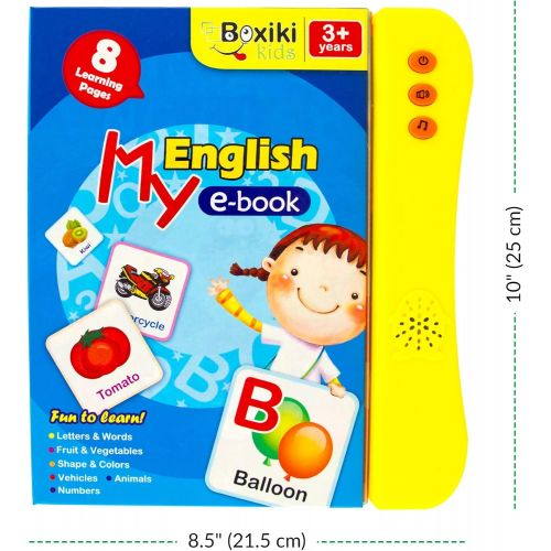  [아마존베스트]Boxiki kids ABC Sound Book for Children. English Letters & Words learning toys for 3 year old Girls & Boys, Fun Educational Toys. Activities With Numbers, Shapes, Colors & Animals, Interactive