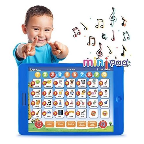  Boxiki kids Learning Pad Fun Kids Tablet with 6 Toddler Learning Games Early Child Development Toy for Number Learning, Learning ABCs, Spelling, “Where is?” Game, Melodies. Educati