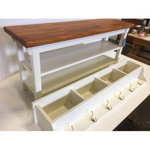  Boxwood Woodworking HallwayMud RoomFoyer Bench (46) and Matching Coat RackCubbie Shelf