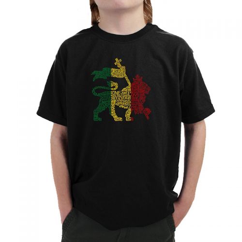  Boy ft s Rasta Lion One Love T-shirtby Los Angeles Pop Art