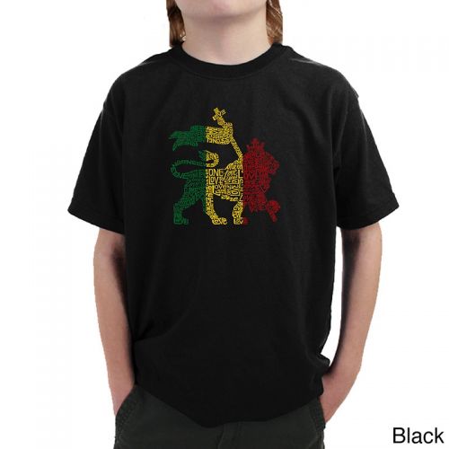  Boy ft s Rasta Lion One Love T-shirtby Los Angeles Pop Art