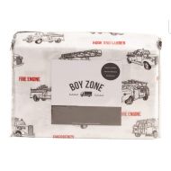 Boy Zone Vintage Fire Engine Trucks Black Red Sheet Set (Full)
