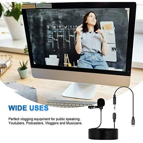  [아마존베스트]BOYA MIC Lavalier Lightning Microphone, BOYA BY-M2 Universal Lapel Microphone with Lightning Connector Adapter Compatible with iPhone 11 10 X 8 7 MAC iPad YouTube Video Facebook Live (20 Fe