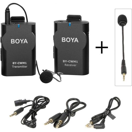  [아마존베스트]BOYA Wireless Lavalier Microphone System Compatible with Android iPhone Tablet DSLR Camera Camcorder