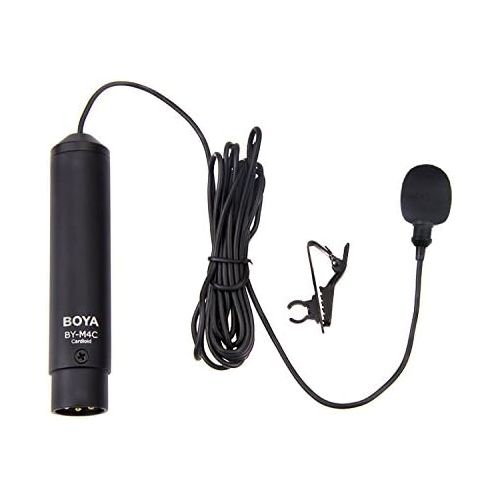  [아마존베스트]Boya BY-M4C 3 Pin XLR Phantom Power Cardioid Clip On Lavalier Microphone for Canon Sony Panasonic Camcorder Zoom H4n H5 H6 TASCAM Audio Recorder