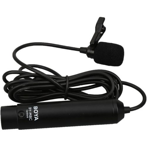  [아마존베스트]Boya BY-M4C 3 Pin XLR Phantom Power Cardioid Clip On Lavalier Microphone for Canon Sony Panasonic Camcorder Zoom H4n H5 H6 TASCAM Audio Recorder