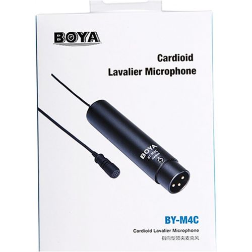  [아마존베스트]Boya BY-M4C 3 Pin XLR Phantom Power Cardioid Clip On Lavalier Microphone for Canon Sony Panasonic Camcorder Zoom H4n H5 H6 TASCAM Audio Recorder