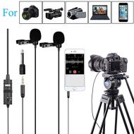 1574m BOYA Dual-head Lavalier Universal Lapel Microphone with 18 Plug Adapter for iPhone 8 7 Smartphones Canon Nikon DSLR Cameras Camcorders PC Audio Recorder Podcast Youtube Vid