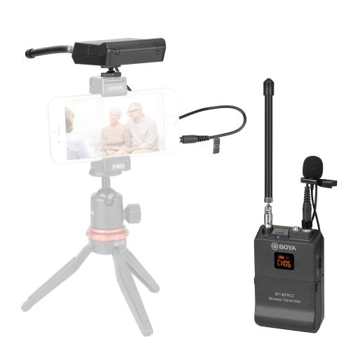  Boya BOYA BY-WFM12 12-Channel VHF Lapel Mic System Wireless Lavalier Microphone for IOS iPhone 8 7 7plus iPad Smartphone DSLR Camera Canon Nikon Sony Panasonic DV Camcorders Audio Recor