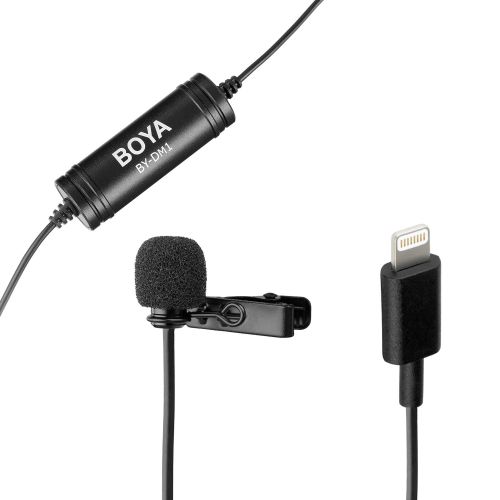  Boya 2366m iPhone Lavalier Microphone, BOYA BY-DM1 Lapel Clip-on Mic with IOS MFI Certified Plug Input for iPhone X 8 7 Plus SE 6 6s iPad Pro Mini iPOD TOUCH for Youtube Video Vblog Po