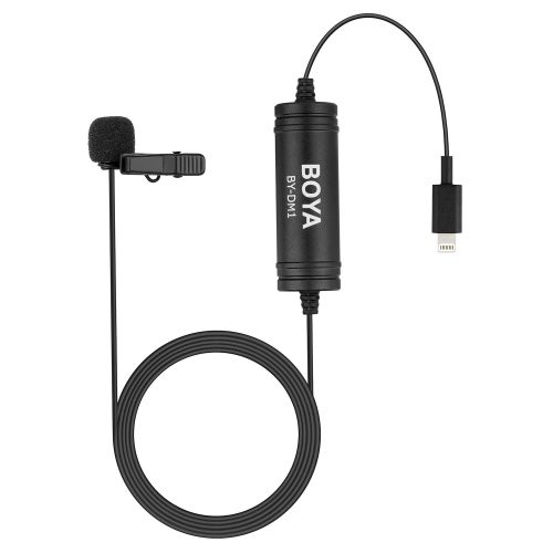  Boya 2366m iPhone Lavalier Microphone, BOYA BY-DM1 Lapel Clip-on Mic with IOS MFI Certified Plug Input for iPhone X 8 7 Plus SE 6 6s iPad Pro Mini iPOD TOUCH for Youtube Video Vblog Po