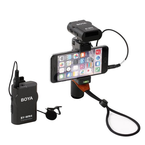  Boya BOYA BY-WM4 Universal Lavalier Wireless Microphone Mic with Real-time Monitor for IOS iPhone 8 8 plus 7 7 plus 6 6s Smartphone iPad Tablet DSLR