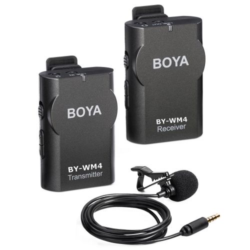  Boya BOYA BY-WM4 Universal Lavalier Wireless Microphone Mic with Real-time Monitor for IOS iPhone 8 8 plus 7 7 plus 6 6s Smartphone iPad Tablet DSLR