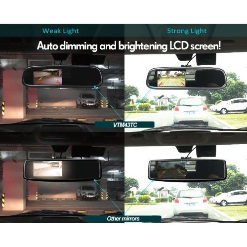  Boyo VTM43TC 4.3 OE style rear view mirror monitor with compass & temperature