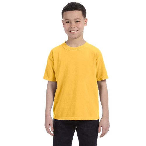  Boys Citrus Ring-spun Garment-dyed Cotton Short-sleeve T-shirt