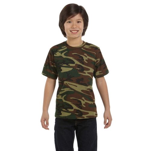  Boys Green Woodland Cotton Camouflage T-shirt