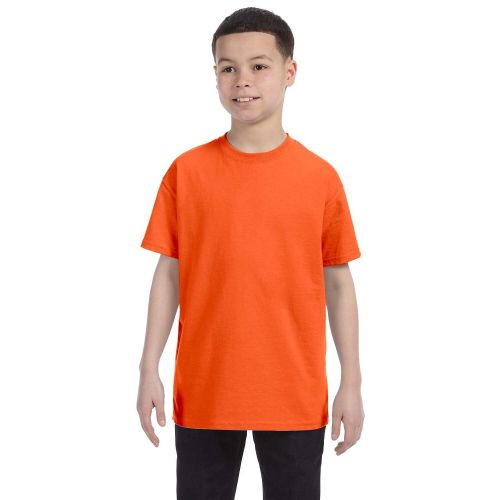  Boys Orange Heavy Cotton T-Shirt by Gildan