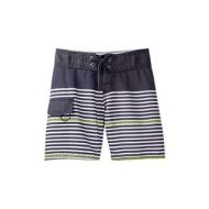 Boys White, Blue, and Green Polyester Dotted-line-striped Board Shorts by Azul Swimwear