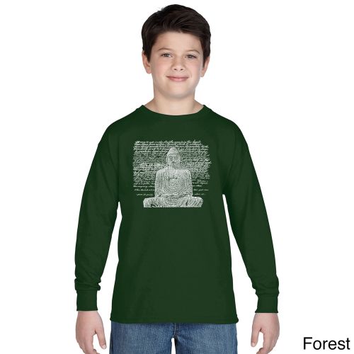  Boys Zen Buddha Cotton Long-sleeve Crew-eck T-shirt by Los Angeles Pop Art