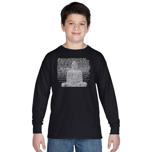  Boys Zen Buddha Cotton Long-sleeve Crew-eck T-shirt by Los Angeles Pop Art