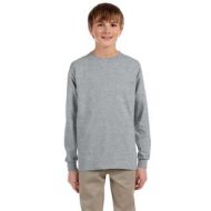 Boys Grey Athletic Heavyweight Cotton/Polyester Blend Long-Sleeve T-Shirt