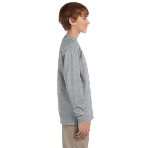  Boys Grey Athletic Heavyweight CottonPolyester Blend Long-Sleeve T-Shirt