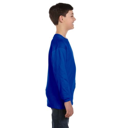  Boys Royal Heavy Cotton Long-sleeve T-shirt by Gildan