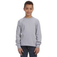 Boys Heather 5-ounce Heavy Cotton Long-sleeve Athletic T-shirt by Fruit of the Loom