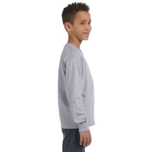  Boys Heather 5-ounce Heavy Cotton Long-sleeve Athletic T-shirt by Fruit of the Loom