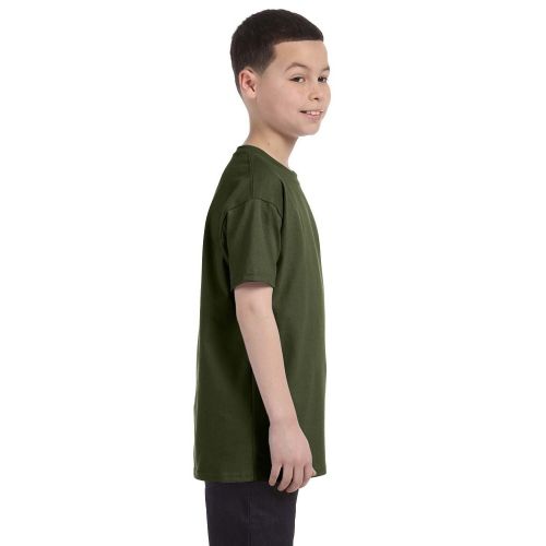  Boys Military Green Heavyweight Cotton and Polyester Blend T-shirt