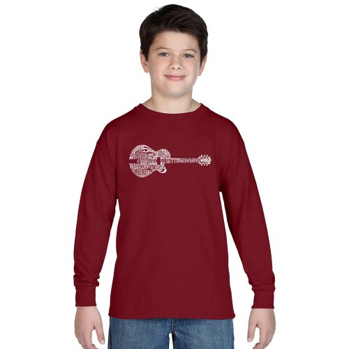  Boys Country Guitar Cotton Long Sleeve Shirt by Los Angeles Pop Art