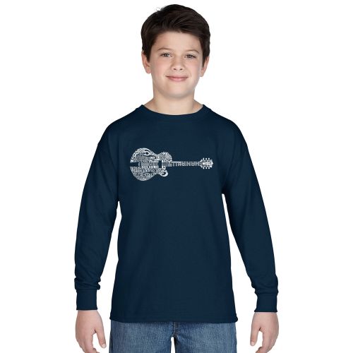  Boys Country Guitar Cotton Long Sleeve Shirt by Los Angeles Pop Art